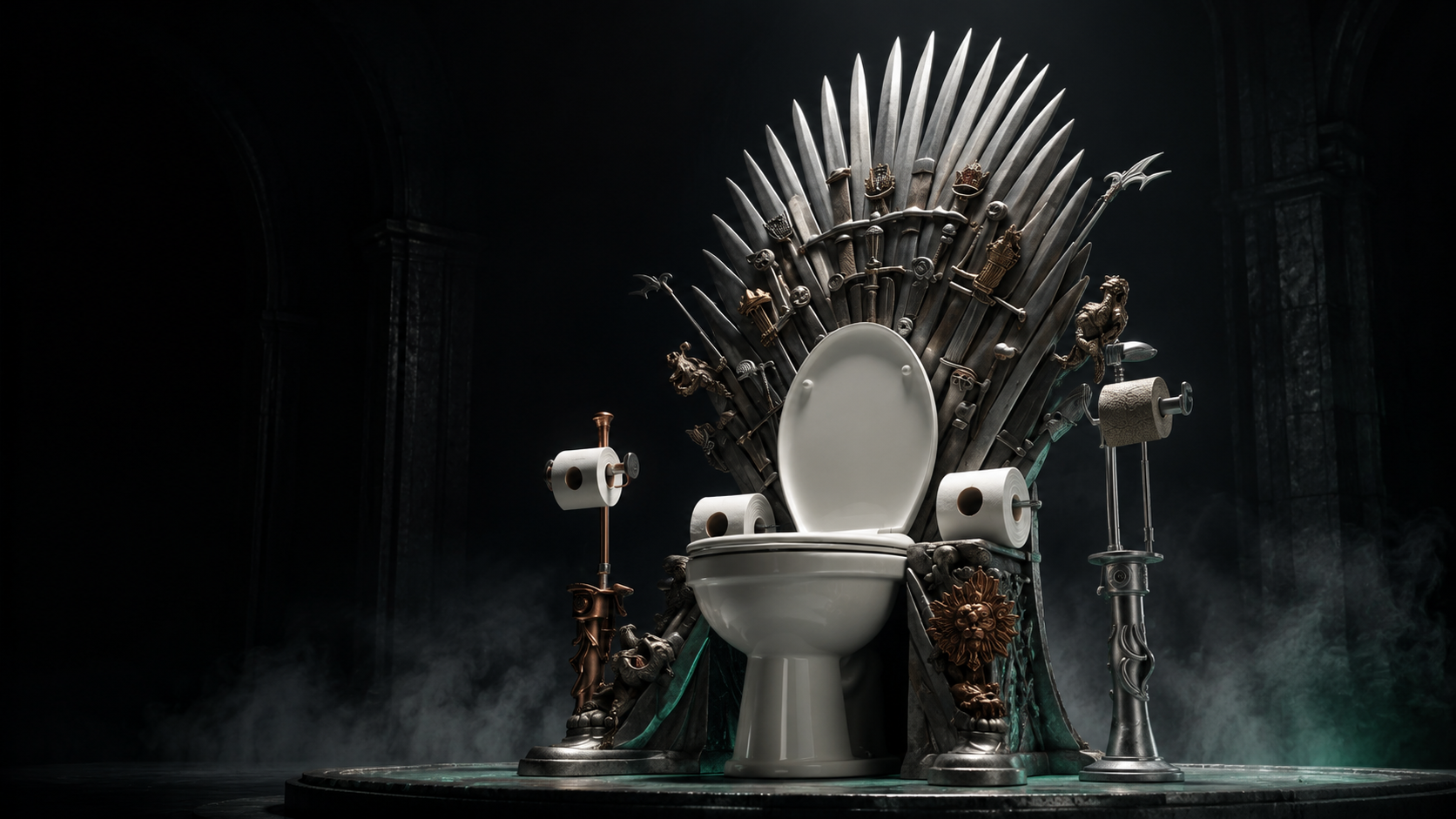 Trono em ambiente cinematográfico
